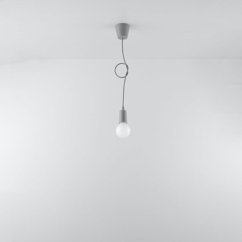 Hängeleuchte Diego 1-flammig Grau – Moderne LED Pendellampe-Leuchtezauber