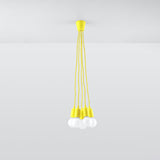 Hängeleuchte Diego 5-flammig Gelb – Retro LED Pendellampe-Leuchtezauber