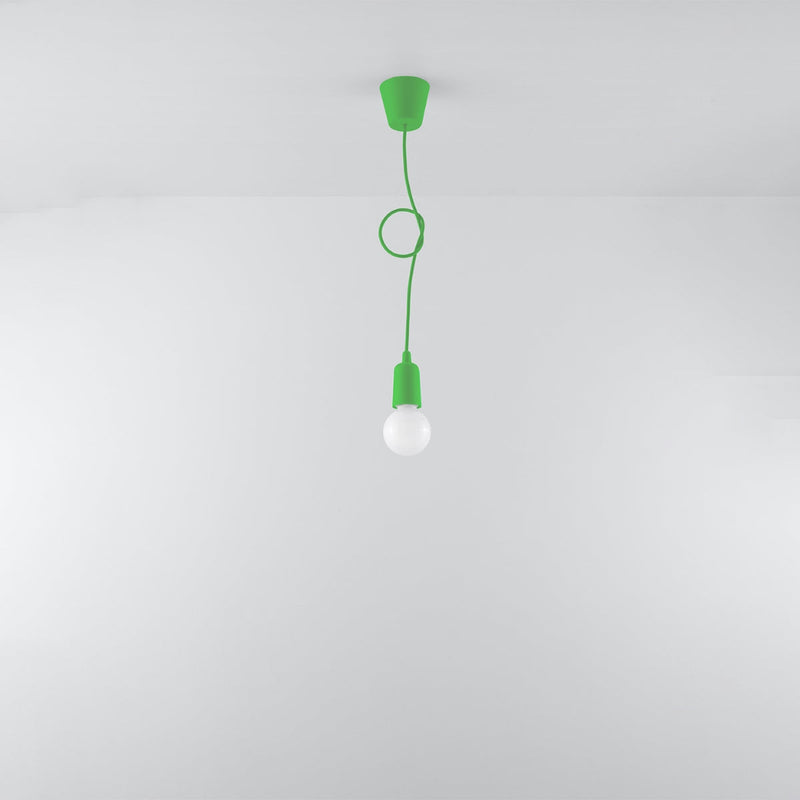 Hängeleuchte Diego 1-flammig Grün – LED Pendellampe im Retrodesign-Leuchtezauber