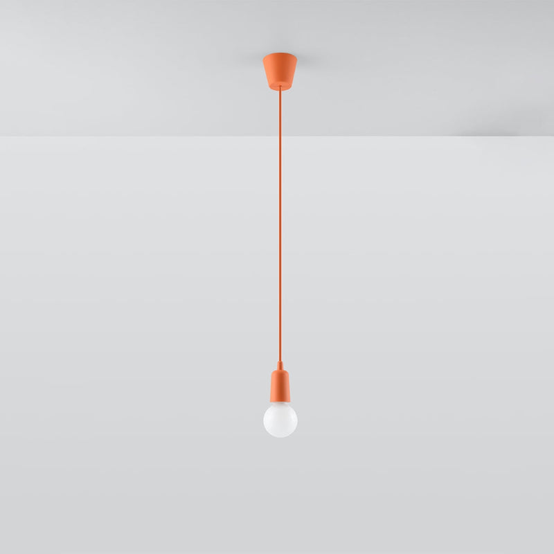 Hängeleuchte Diego 1-flammig Orange – Retro LED Pendellampe-Leuchtezauber