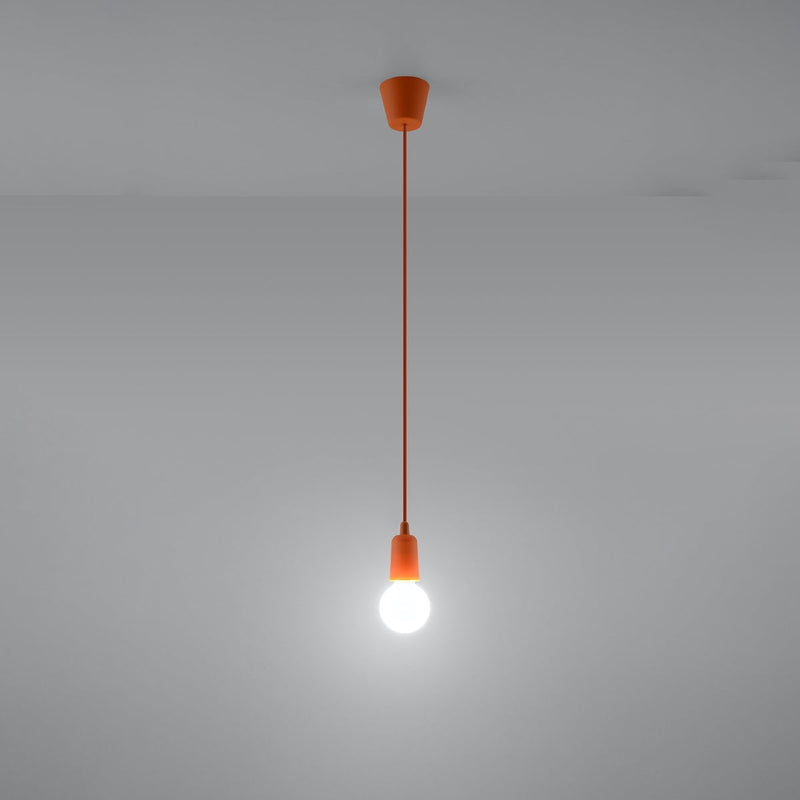 Hängeleuchte Diego 1-flammig Orange – Retro LED Pendellampe-Leuchtezauber