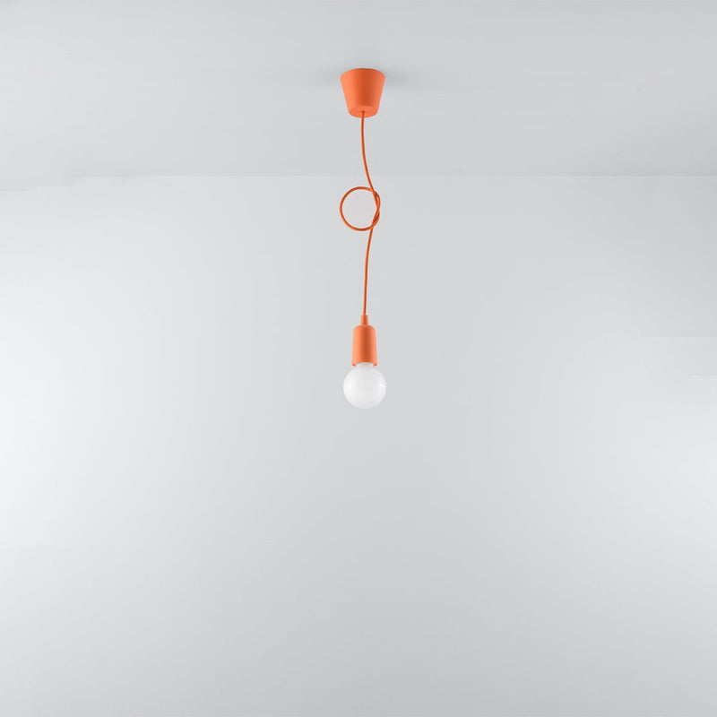 Hängeleuchte Diego 1-flammig Orange – Retro LED Pendellampe-Leuchtezauber