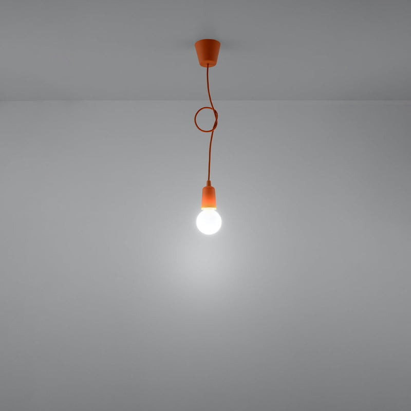 Hängeleuchte Diego 1-flammig Orange – Retro LED Pendellampe-Leuchtezauber
