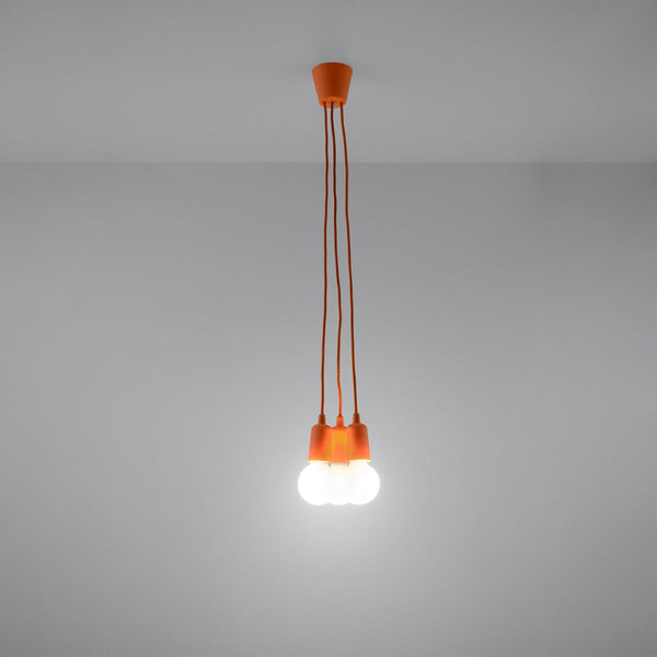 Hängeleuchte Diego 3-flammig Orange – LED Pendelleuchte Retrolook-Leuchtezauber