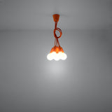 Hängeleuchte Diego 5-flammig Orange – Retro Pendellampe mit LED-Leuchtezauber