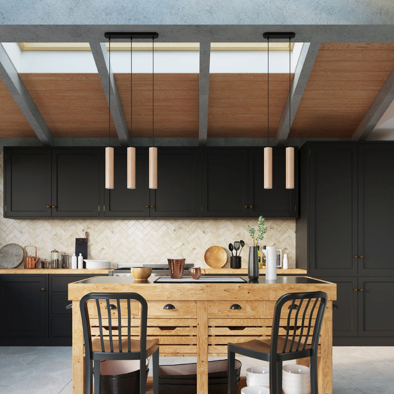 Hängeleuchte Lino 2-flammig Holz – Moderne LED Holz Pendelleuchte-Leuchtezauber