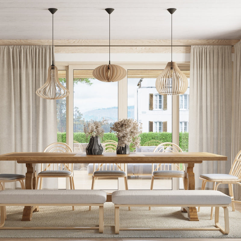 Hängeleuchte Elza Holz – LED Pendellampe im skandinavischen Stil-Leuchtezauber