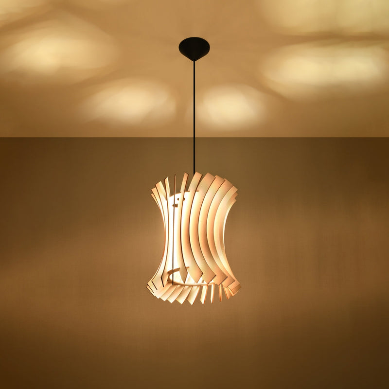 Hängeleuchte Oriana Holz – Moderne LED Pendelleuchte Natur-Leuchtezauber
