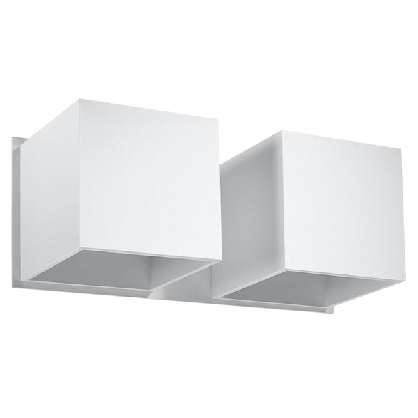 Wandleuchte Quad 2-Flammig Weiß, E27, Led-Kompatibel-Leuchtezauber