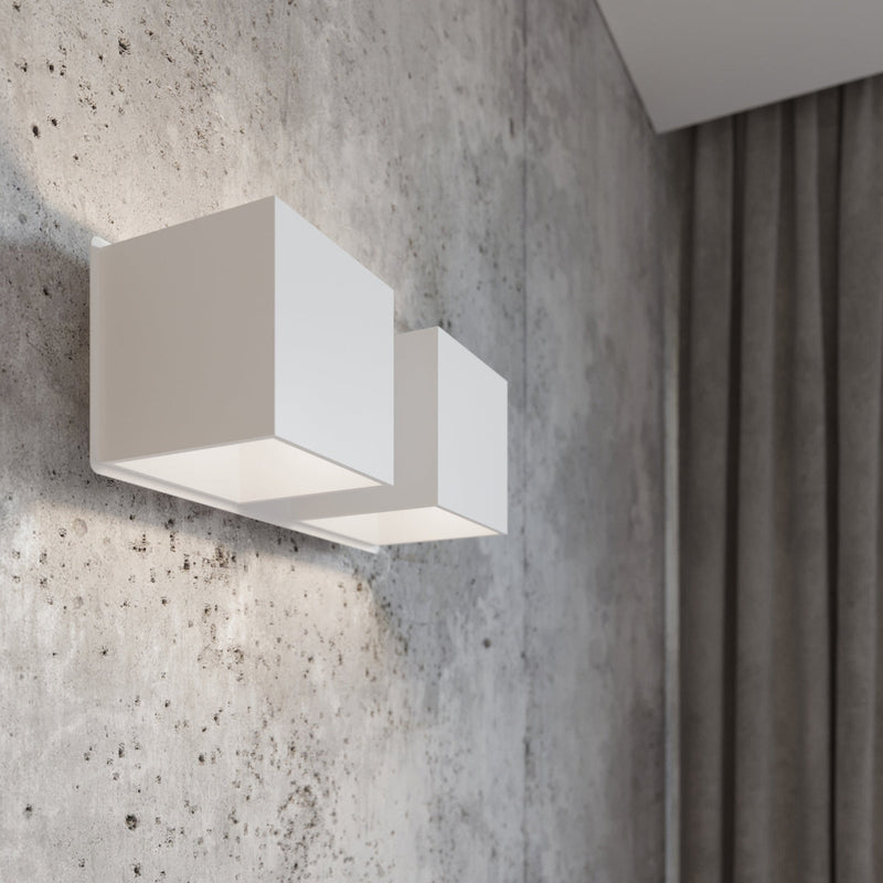 Wandleuchte Quad 2-Flammig Weiß, E27, Led-Kompatibel-Leuchtezauber