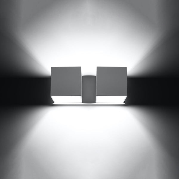 Wandleuchte Quad 2-Flammig Weiß, E27, Led-Kompatibel-Leuchtezauber