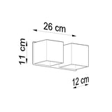Wandleuchte Quad 2-Flammig Schwarz, E27, Modernes Design-Leuchtezauber