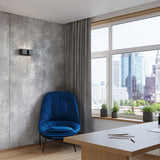Wandleuchte Quad 2-Flammig Schwarz, E27, Modernes Design-Leuchtezauber