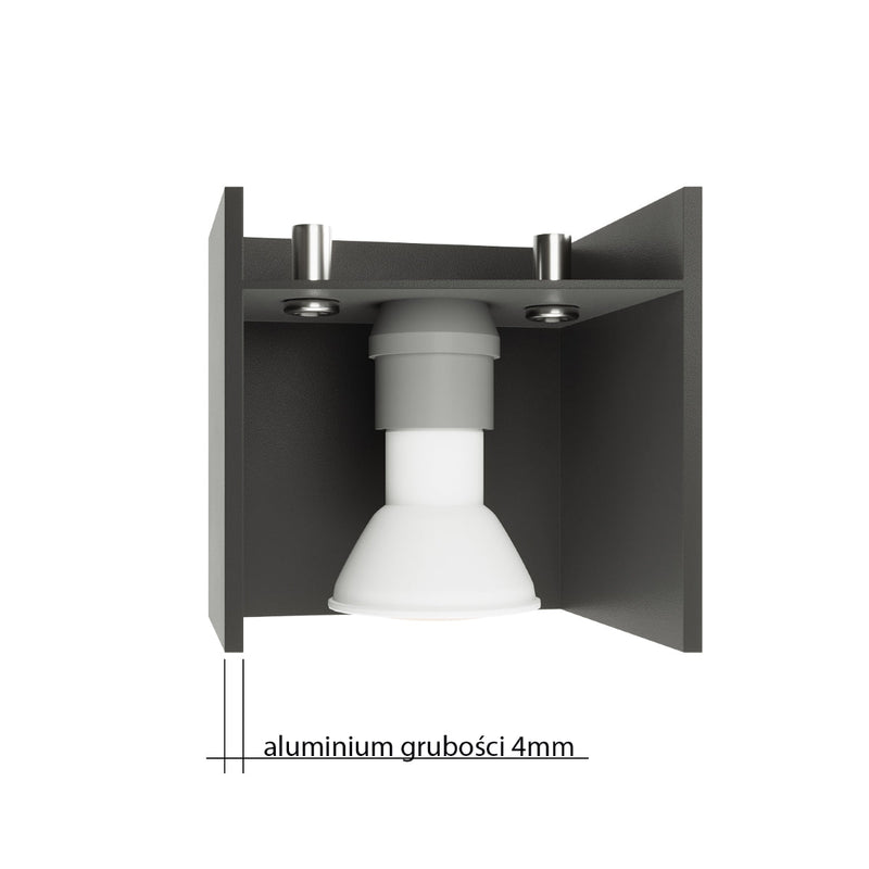 Wandleuchte Quad 2-Flammig Schwarz, E27, Modernes Design-Leuchtezauber