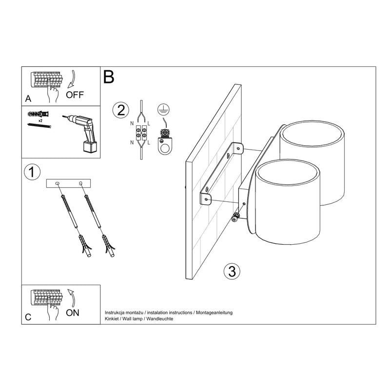 Wandleuchte Orbis 2-Flammig Weiß, Gu10, Modern, Design-Leuchtezauber