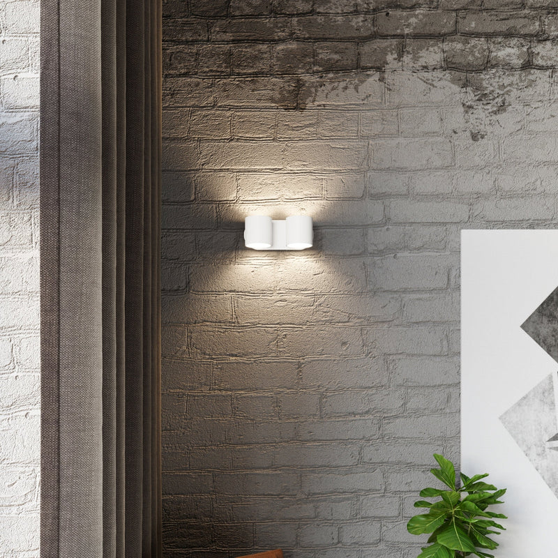 Wandleuchte Orbis 2-Flammig Weiß, Gu10, Modern, Design-Leuchtezauber