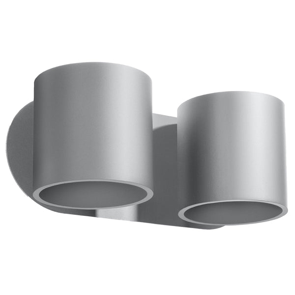 Wandleuchte Orbis 2-Flammig Grau, Gu10, Modernes Design-Leuchtezauber