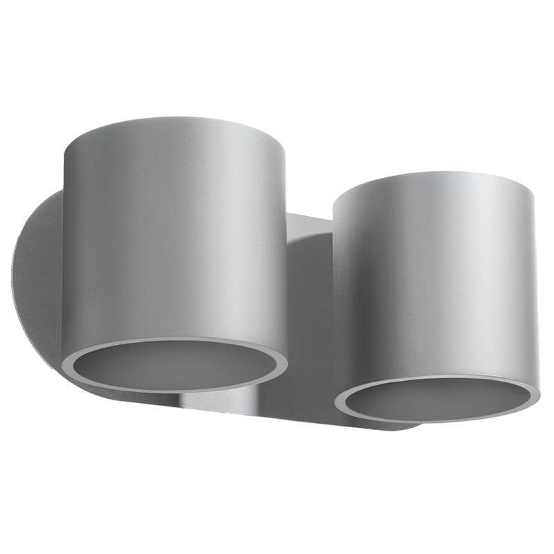 Wandleuchte Orbis 2-Flammig Grau, Gu10, Modernes Design-Leuchtezauber