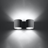 Wandleuchte Orbis 2-Flammig Grau, Gu10, Modernes Design-Leuchtezauber