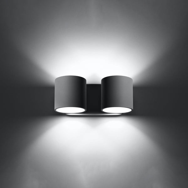 Wandleuchte Orbis 2-Flammig Grau, Gu10, Modernes Design-Leuchtezauber