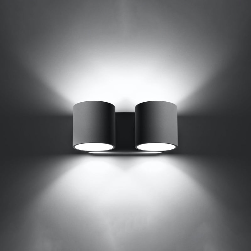 Wandleuchte Orbis 2-Flammig Grau, Gu10, Modernes Design-Leuchtezauber