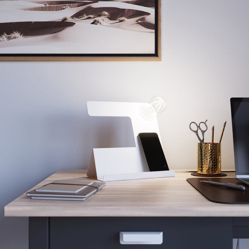Tischleuchte Incline Weiß – Moderne Led-Tischlampe In Weiß-Leuchtezauber