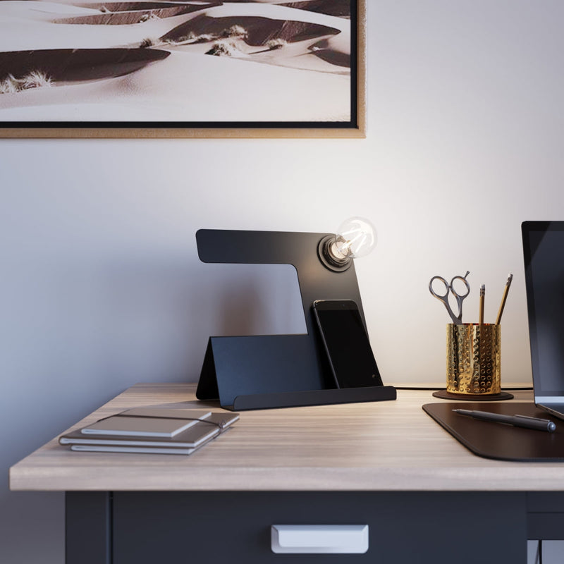 Tischleuchte Incline Schwarz – Schlichte Led-Tischlampe, Modern-Leuchtezauber