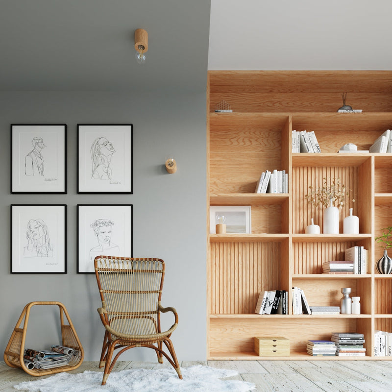 Wandleuchte Salgado Naturholz, Modern, E27, Led-Fähig-Leuchtezauber