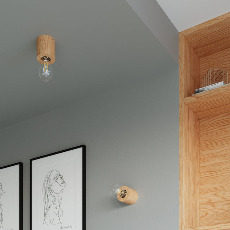 Wandleuchte Salgado Naturholz, Modern, E27, Led-Fähig-Leuchtezauber