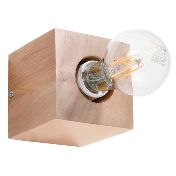 Wandleuchte Ariz Naturholz, E27, Led-Kompatibel, Modern-Leuchtezauber