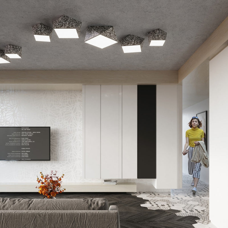 Led Deckenleuchte Hexa 35 Silber Sechseck Design Modern-Leuchtezauber