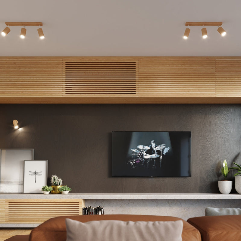 Wandleuchte Berg Naturholz, E27, Skandinavisches Design-Leuchtezauber