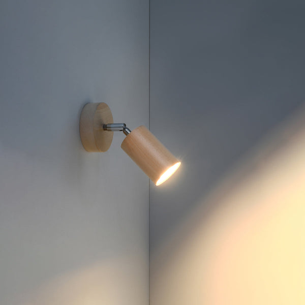 Wandleuchte Berg Naturholz, E27, Skandinavisches Design-Leuchtezauber