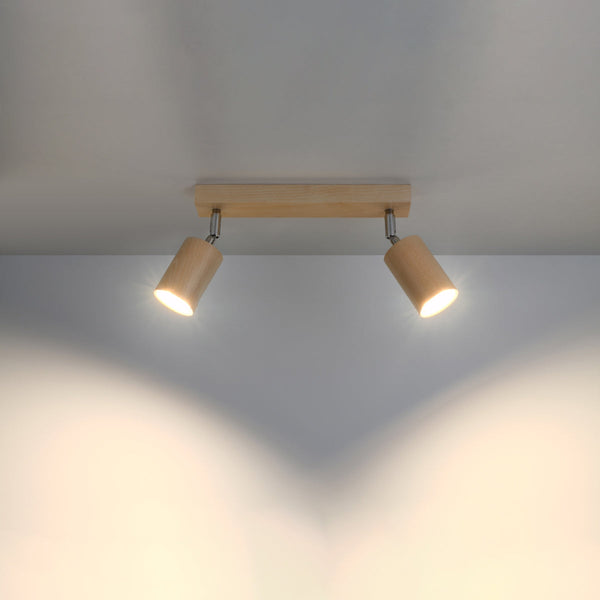 Deckenleuchte Berg 2 Naturholz Led Skandi Holz Design-Leuchtezauber