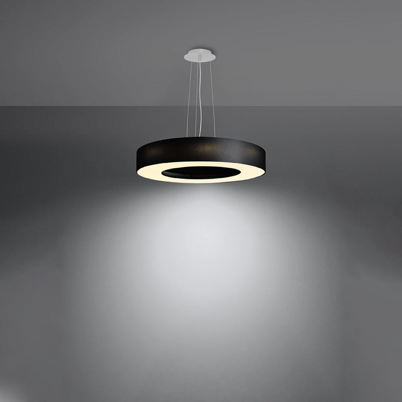 Kronleuchter Saturno Slim 50 Schwarz - LED Deckenlampe Modern-Leuchtezauber