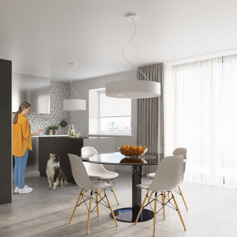 Kronleuchter Saturno Slim Ø90 Cm Weiß Led Design-Leuchtezauber