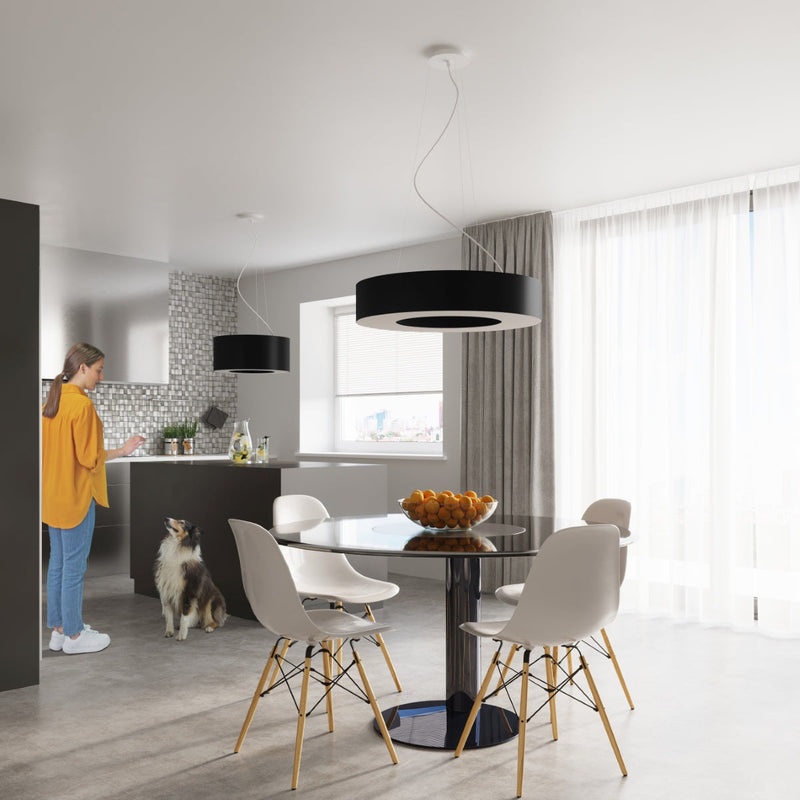 Kronleuchter Saturno Slim Ø90 Cm Schwarz Led Modern-Leuchtezauber