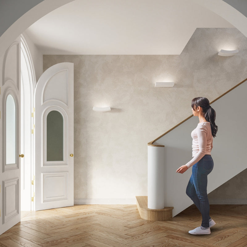 Keramik Wandleuchte Hattor Weiß, E27, Modernes Design-Leuchtezauber