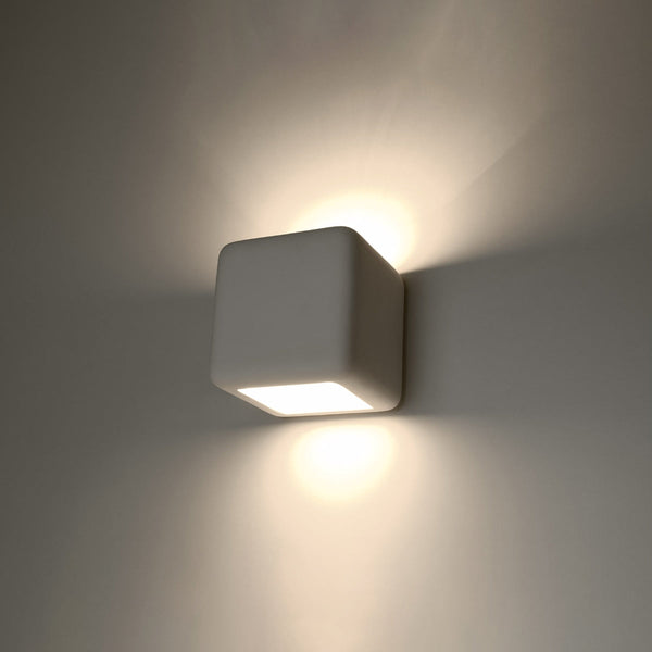 Keramik Wandleuchte Nesta Weiß, Modern, Led-Fähig, E27-Leuchtezauber