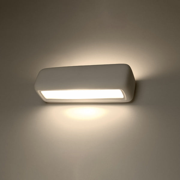 Keramik Wandleuchte Subani Weiß, E27, Modernes Design-Leuchtezauber