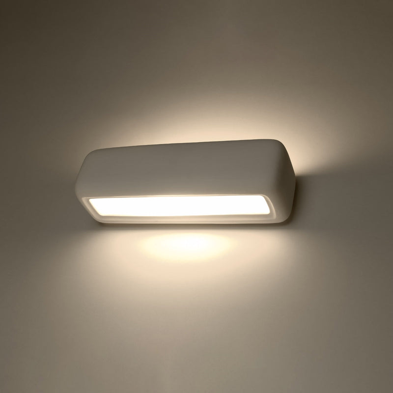Keramik Wandleuchte Subani Weiß, E27, Modernes Design-Leuchtezauber