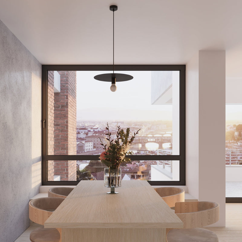 Hängeleuchte Flavio Schwarz Rund Modern Design-Leuchtezauber