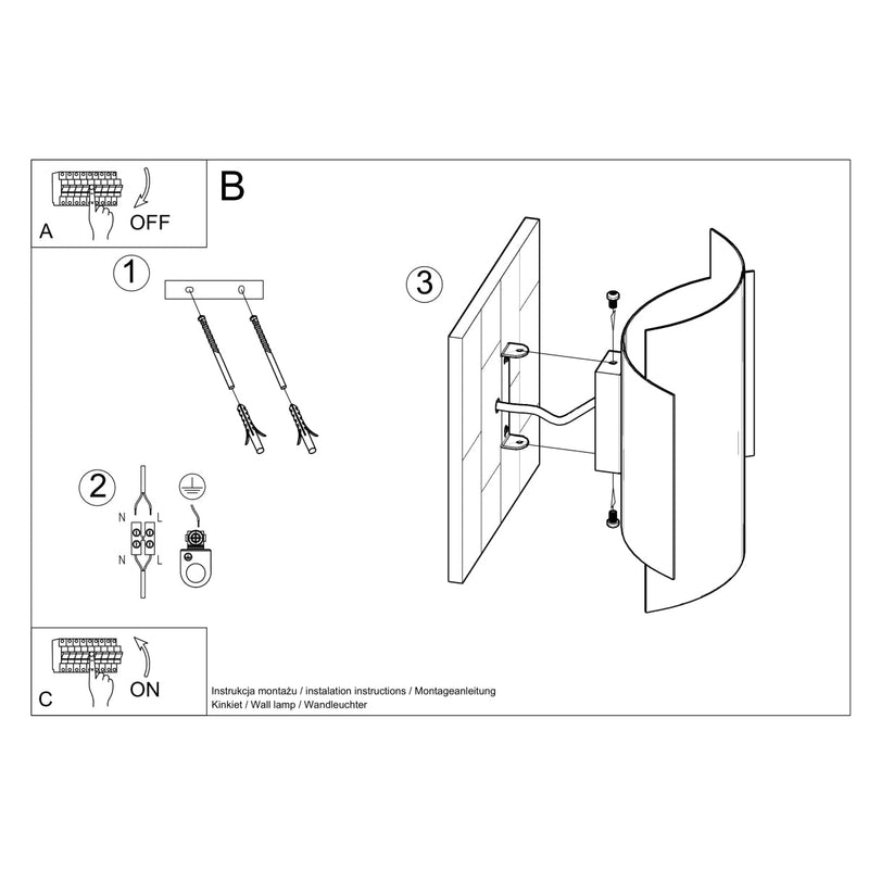 Wandleuchte Impact Weiß, Designlampe, E27, Led-Kompatibel-Leuchtezauber