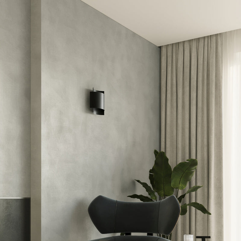 Wandleuchte Impact Schwarz, Modernes Design, E27, Led-Fähig-Leuchtezauber