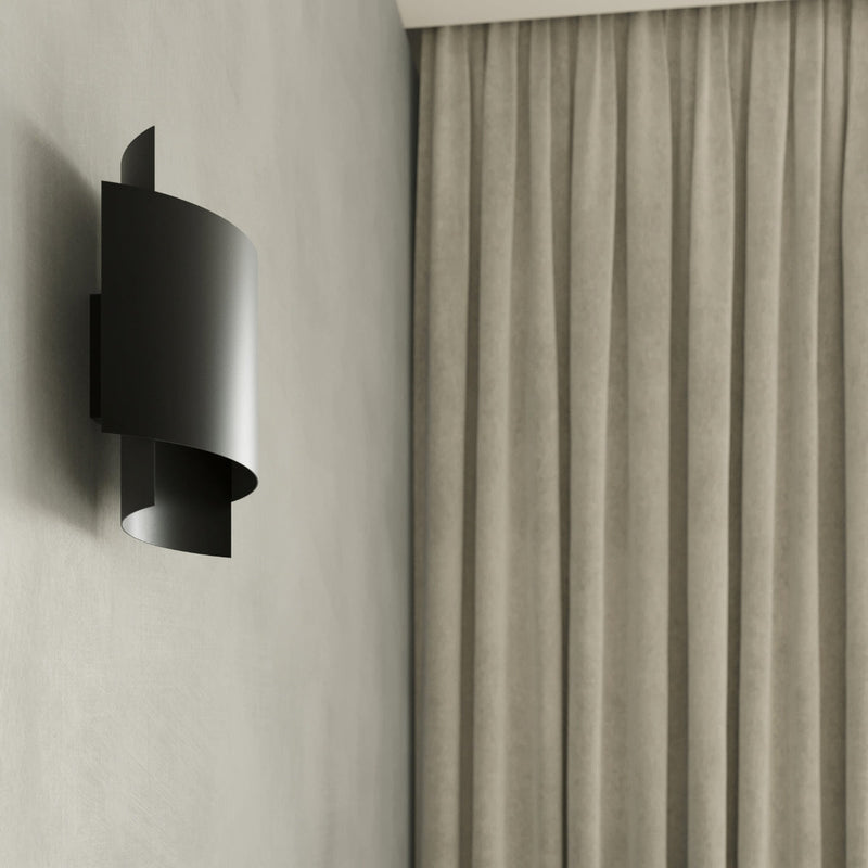 Wandleuchte Impact Schwarz, Modernes Design, E27, Led-Fähig-Leuchtezauber