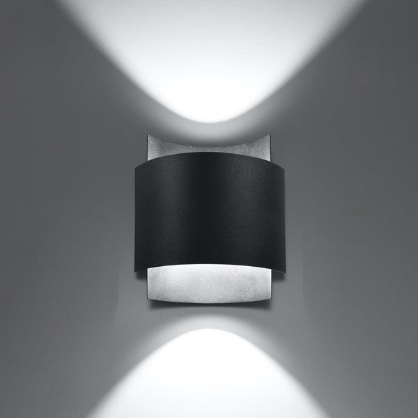 Wandleuchte Impact Schwarz, Modernes Design, E27, Led-Fähig-Leuchtezauber