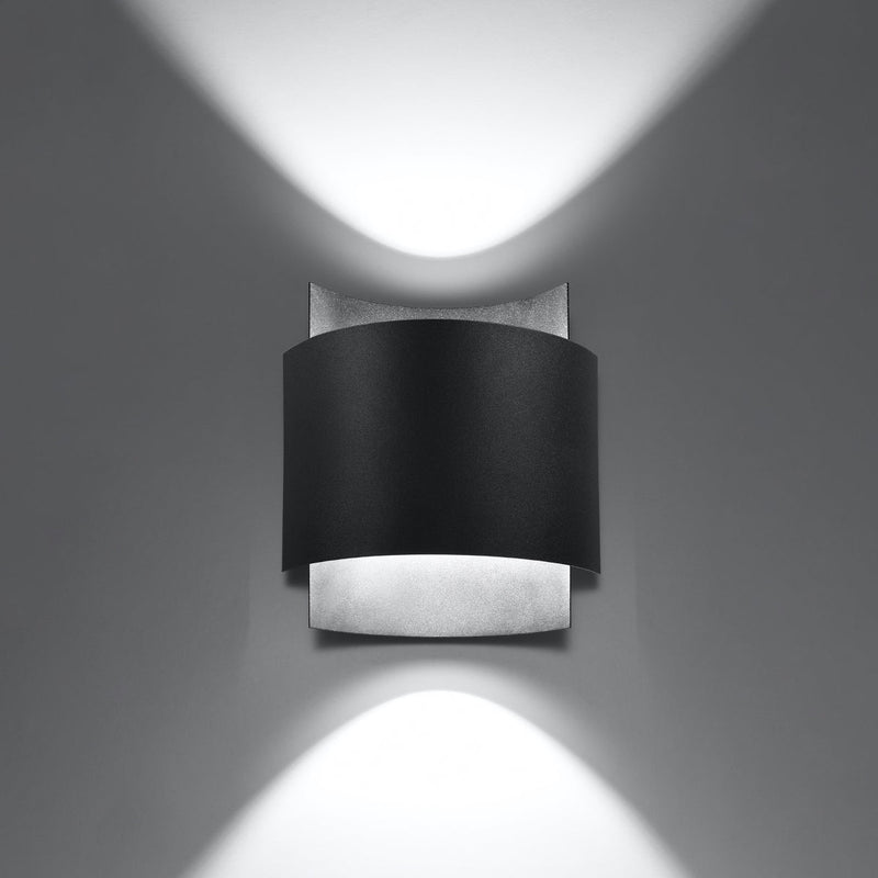 Wandleuchte Impact Schwarz, Modernes Design, E27, Led-Fähig-Leuchtezauber