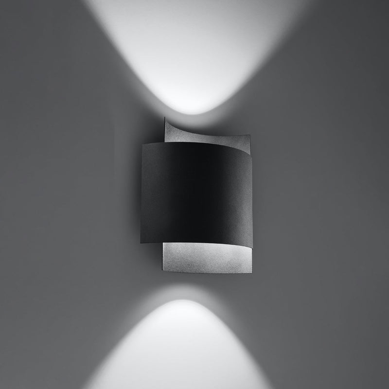 Wandleuchte Impact Schwarz, Modernes Design, E27, Led-Fähig-Leuchtezauber