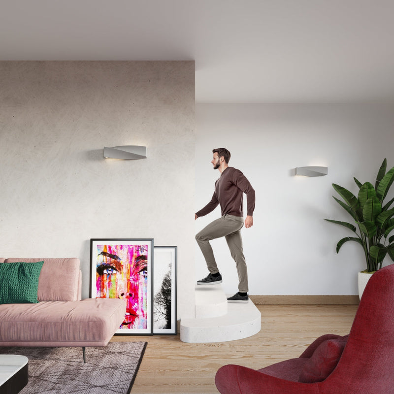 Keramik Wandleuchte Sigma Grau, E27, Designleuchte, Led-Leuchtezauber