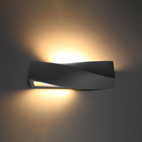 Keramik Wandleuchte Sigma Grau, E27, Designleuchte, Led-Leuchtezauber